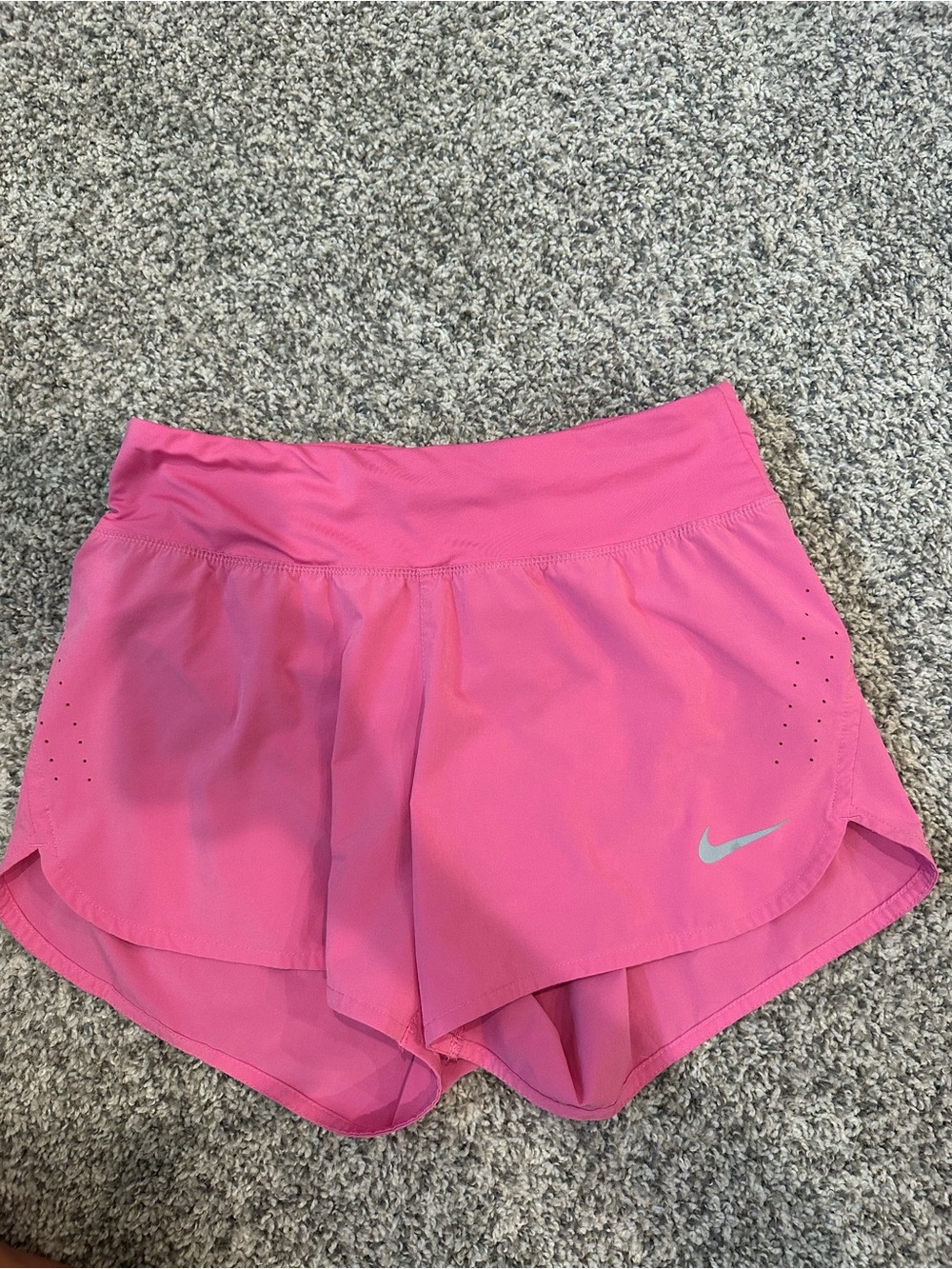 Nike Women's Hot Pink Athletic Running Shorts with Swoosh